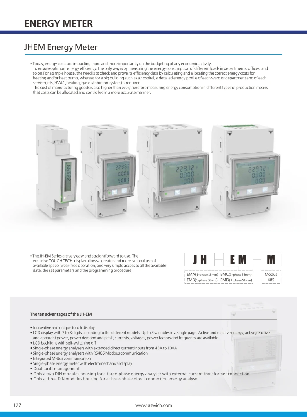 Factory Quality 1p Single Phase DIN Rail Electric Power Smart Digital Energy Meter/Kwh Energy Meter/Kilo Watt Hour Meter