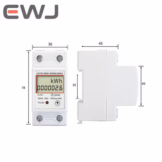 Aprobación MID Montado en riel DIN 1p2w Entrada directa EV Cargador doméstico Medidor de energía