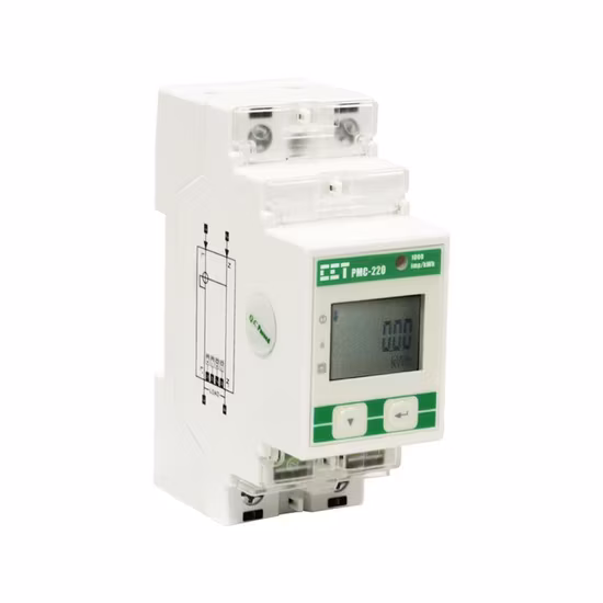 PMC-220 Medidor multifunción de entrada directa, monofásico, 63A, autoalimentado, Clase 0.5, carril DIN, para medición de energía con RS-485