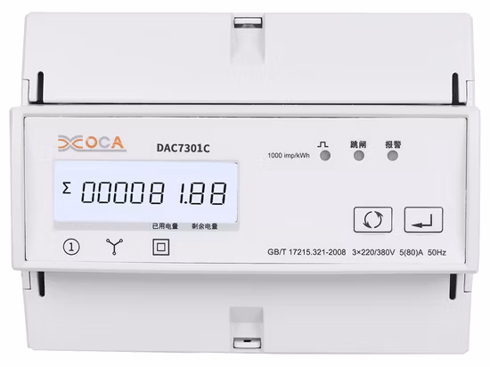 Medidor de energía eléctrica Modbus trifásico de CA para carril DIN Dac7301c