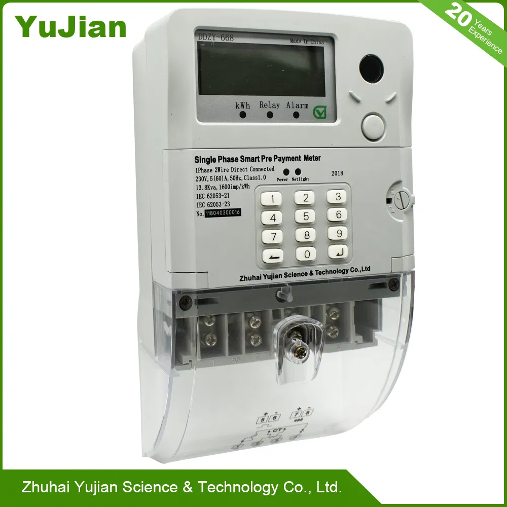 Medidor de energía inteligente de prepago monofásico con aprobación Sts